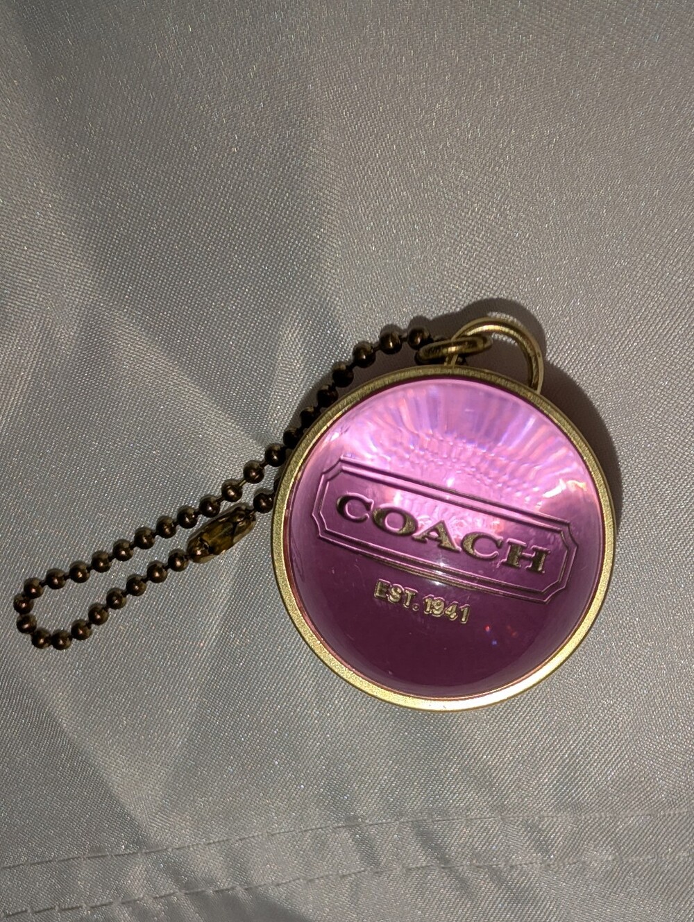 RARE Coach Orb Keychain Bag Charm In PINK
